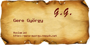 Gere György névjegykártya