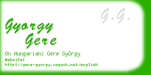 gyorgy gere business card